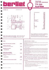 1978 BERLIET / TR 280 TURBO TRACTOR / TECHNICAL SHEET