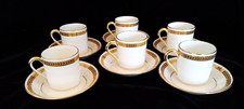 6 tasses et soucoupes par Charles Lazeyras et fils, Limoges