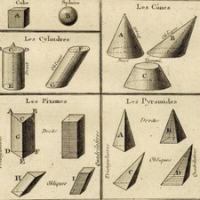 Geometry Vignole Solid Geometric Figures Original Engraving 18th Century