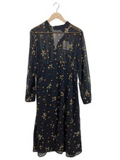 ZARA Robe à manches longues Dames Robe T EU 40 orange clair-vert-noir