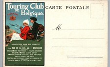 DE BELGIQUE TOURING CLUB 1910 postcard brussels belgium bruxelles societe royale