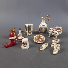 Lotto Ornements Mini Porcelaine Limoges France Figurine Déco - Vintage