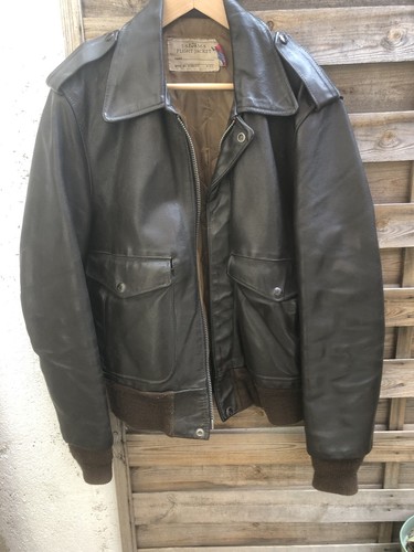 Blouson cuir schott vintage - cuir,