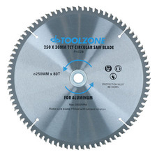 Lame de scie TCT 250mm x 30mm 80T / scie circulaire en aluminium avec réducte...