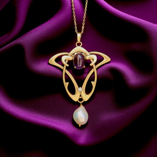 Collier pendentif doré ovale - pendentif,