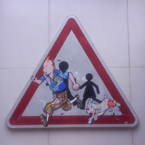Panneau routier tintin - panneau,