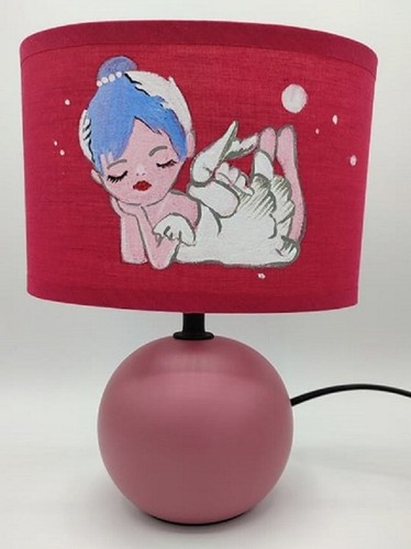Lampe chevet peint main - peint,