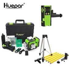 Niveau laser 3D Huepar autonivelant vert Bluetooth + récepteur + trépied 3,7 m