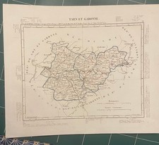 carte geo. ancienne 1832 département du TARN ET GARONNE