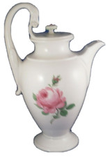 Vintage Meissen Porcelain Pink Rose Chocolate / Coffee Set Porzellan Service