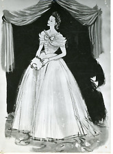 Vintage Silver Princess Elizabeth Wedding Honor Ladies Dresses Drawing