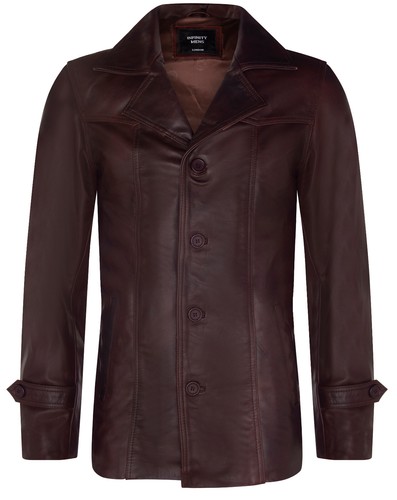 Veste classique cuir marron - en,