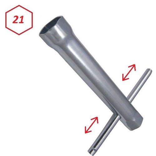 Clé bougie hexagonale 21mm - bougie,