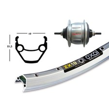 Roues Arrière 28X1,75 Shimano Nexus 8V SG-8R31 Argent 2146562700 RIDEWILL BIK