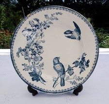 Assiette Ancienne Creuse Faïence De Longwy Modèle Mésange