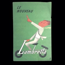 Dépliant Scooter LAMBRETTA 125 Ld 58 Luxe pub 1958 Illustrateur Paolo Garretto