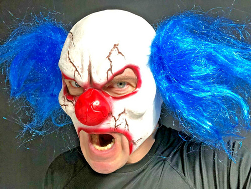 Clown effrayant masque ouvert - effrayant,
