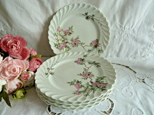 5 assiettes à dessert porcelaine Haviland modele Sylvie décor fleurs 19,5cm