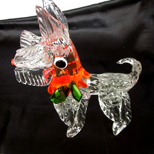 Murano Crystal Glass Dog Sculpture