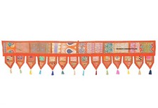 Toran Indien Rouge Vintage Patchwork Broderie Valance De Porte Décor Mural