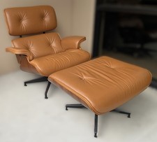 Eames Leather Lounge Chair and Ottoman (Replica)