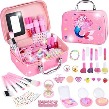 Makeup child girls washable suitcase makeup toy for child box...