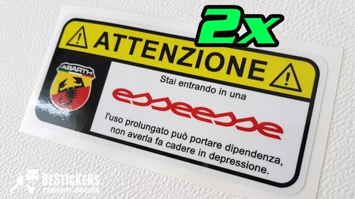 Deux autocollants attention - autocollants,