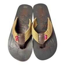 Levis Two Horse Flip Flops Sandals Brown Slip On Shoes Men 9 Casual Beach Street