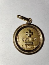 Medaille d'amour Augis en or 18 carats + qu'hier - que demain tète d'aigle