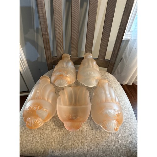 Vintage art deco frosted - deco, peach