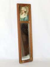 Antique NARROW Small Vertical French Trumeau GESSO MIRROR, Marie Antoinette