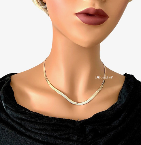 Collier maille miroir 45cm - maille,