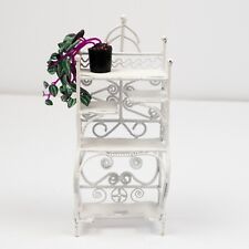 Victorian Style White Metal Miniature Filigree Etagere Bookcase Shelves