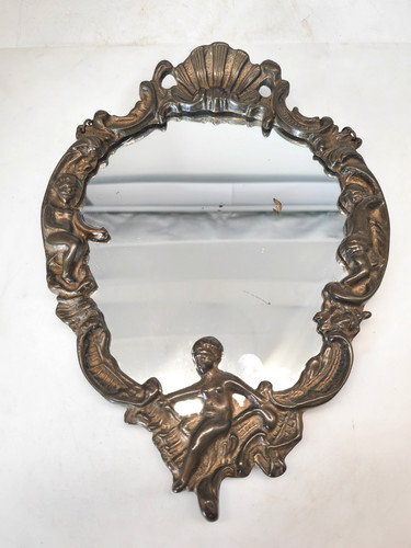 Ancien miroir mural - mural, métal