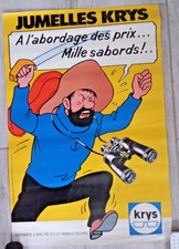 affiche original tintin & milou Lombard 81  pub. KRYS Haddock mille sabords.....