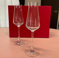 BACCARAT  Champagne Glass Chateau 2 pair flute Set Clear Crystal  H9.8xW3.5