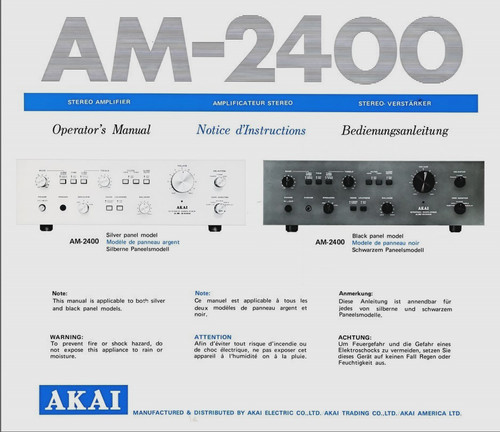Akai 2400 stereo amplifier - akai,