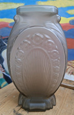 Muller Frères Lunéville Art Deco Pressed Molded Glass Vase