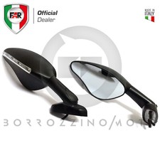FAR PAIR OF BLACK MIRRORS MOTORCYCLE UNIVERSAL FAIRINGS LED ARROWS