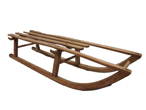 Luge vintage bois - vintage, en