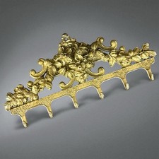 Porte-manteau mural en laiton crochet clé tissu floral déco sculptée 