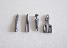 PLAYMOBIL (Y1232) HOSPITAL - Lot of 4 Grey Medical & Veterinary Instruments