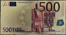 Billet 500 euro - réplique polymère Dorée Feuille d'Or - 500€