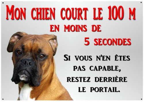 Plaque chien métal - boxer, 29