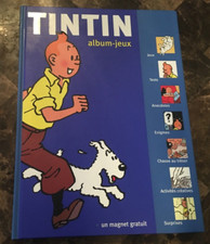 *French Hard Cover Book Tintin Album-Jeux - Magnet Gratuit - 68 Pages