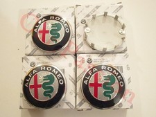 4 ALFA ROMEO JULIETTA 2016 60mm LOGO ORIGINAL COAT OF ARMS STUD HUB COVER