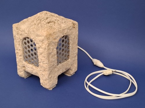 Lampe sculpture pierre - lampe, en