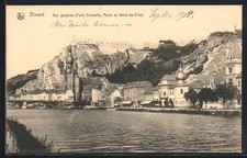 CPA Dinant, Vue générale, Pont, Citadelle, Poste et Hôtel-de-Ville 1914 