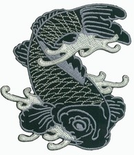 Écusson patche CARPE KOI Japon Tattoo thermocollant badge patch brodé 