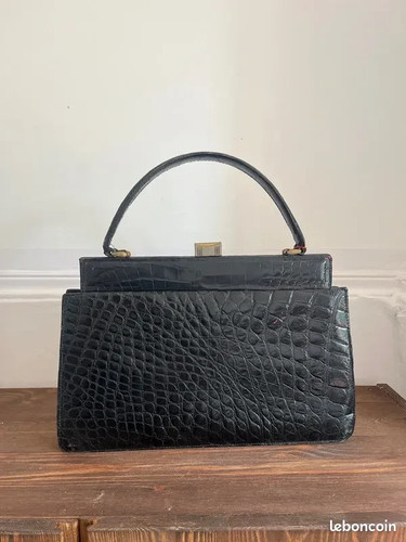Sac main vintage cuir effet - vintage,